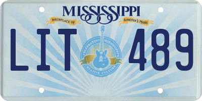 MS license plate LIT489