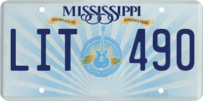 MS license plate LIT490