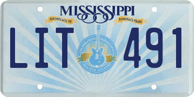 MS license plate LIT491