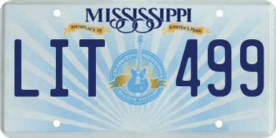 MS license plate LIT499