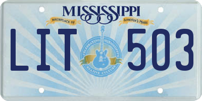 MS license plate LIT503