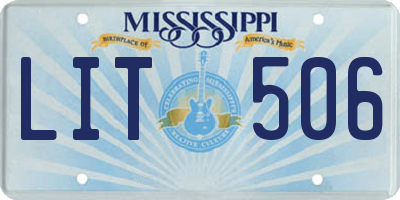 MS license plate LIT506