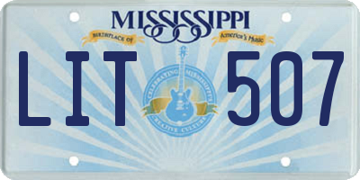 MS license plate LIT507