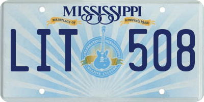 MS license plate LIT508