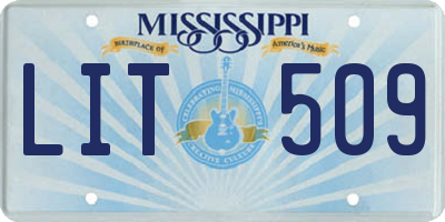 MS license plate LIT509