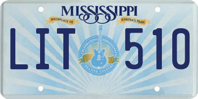MS license plate LIT510