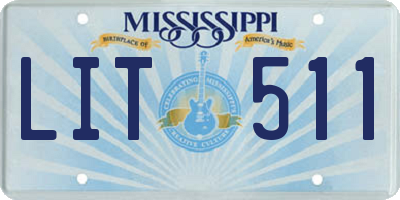 MS license plate LIT511