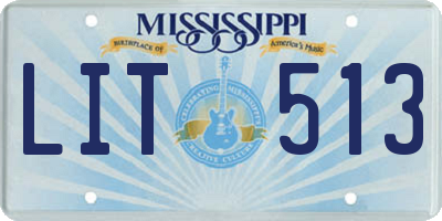 MS license plate LIT513