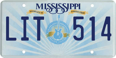 MS license plate LIT514