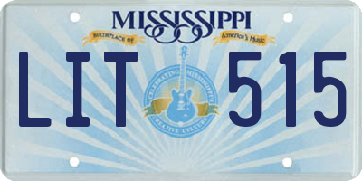 MS license plate LIT515