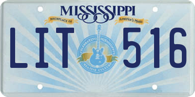 MS license plate LIT516