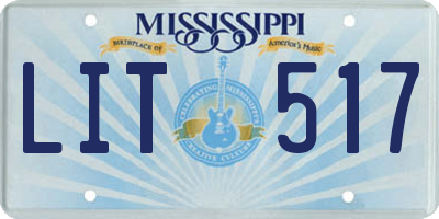 MS license plate LIT517