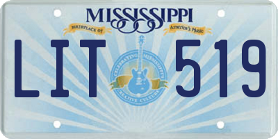 MS license plate LIT519