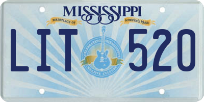 MS license plate LIT520