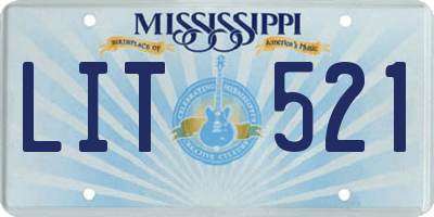 MS license plate LIT521