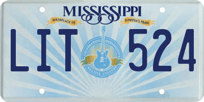 MS license plate LIT524