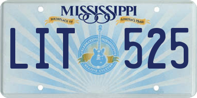MS license plate LIT525