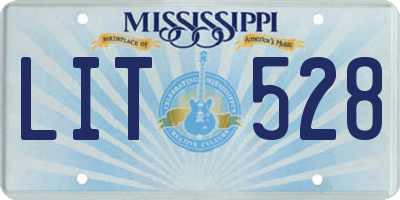 MS license plate LIT528
