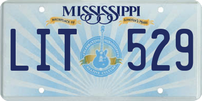MS license plate LIT529