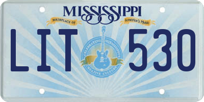 MS license plate LIT530