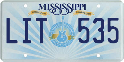 MS license plate LIT535