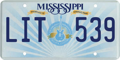 MS license plate LIT539