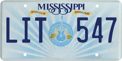 MS license plate LIT547