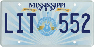 MS license plate LIT552