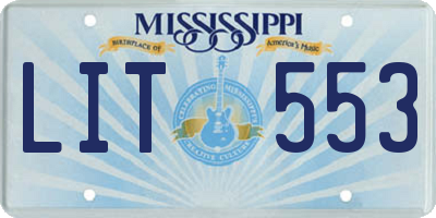 MS license plate LIT553