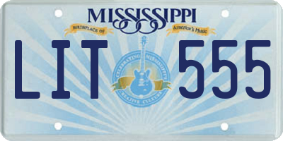 MS license plate LIT555