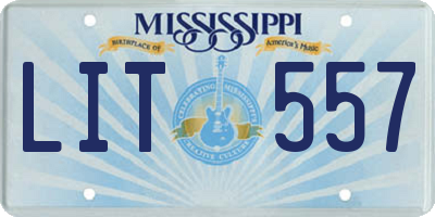 MS license plate LIT557