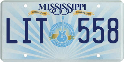 MS license plate LIT558