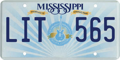 MS license plate LIT565