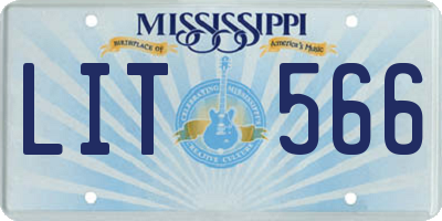 MS license plate LIT566