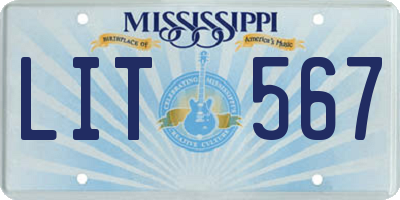MS license plate LIT567