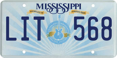 MS license plate LIT568
