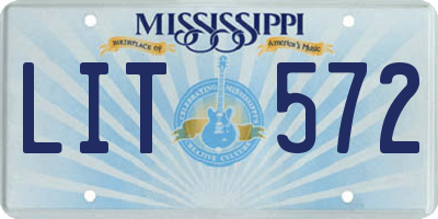 MS license plate LIT572