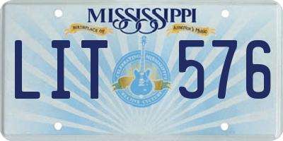 MS license plate LIT576