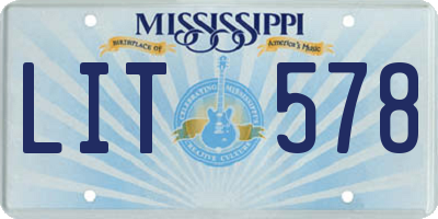 MS license plate LIT578