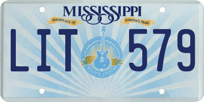 MS license plate LIT579