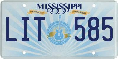 MS license plate LIT585