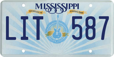 MS license plate LIT587
