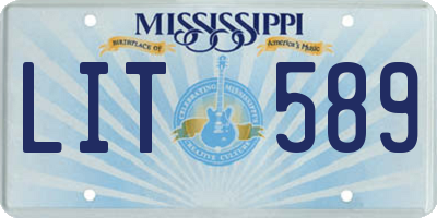 MS license plate LIT589