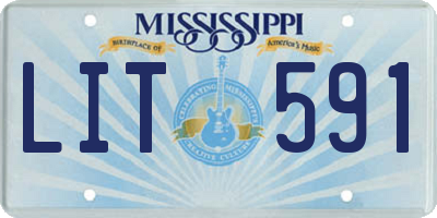 MS license plate LIT591