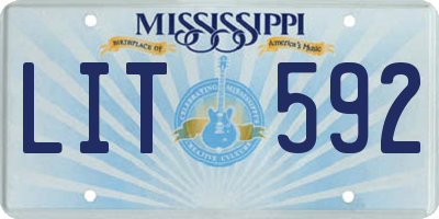 MS license plate LIT592