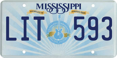 MS license plate LIT593