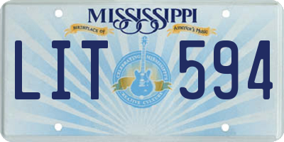 MS license plate LIT594
