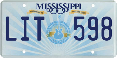 MS license plate LIT598