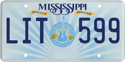 MS license plate LIT599