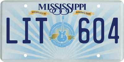 MS license plate LIT604